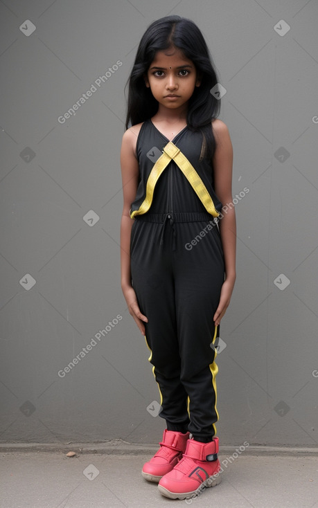 Sri lankan child girl with  black hair