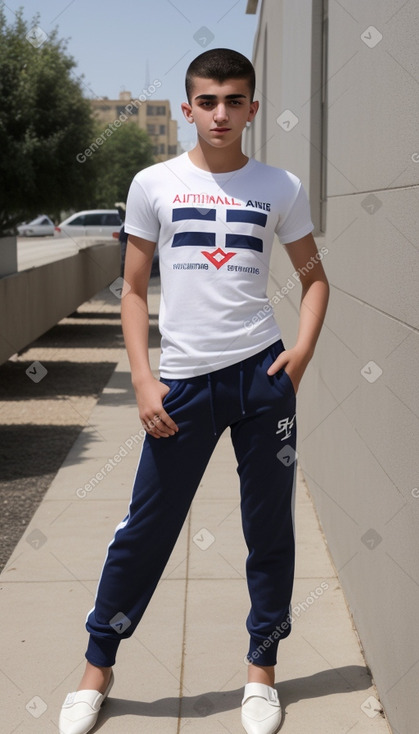 Armenian teenager boy with  white hair