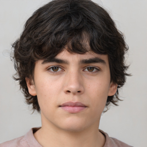 Neutral white young-adult male with medium  brown hair and brown eyes