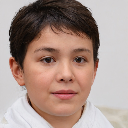 Neutral white young-adult female with short  brown hair and brown eyes