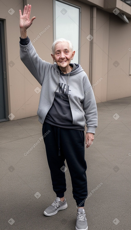 Elderly non-binary with  gray hair