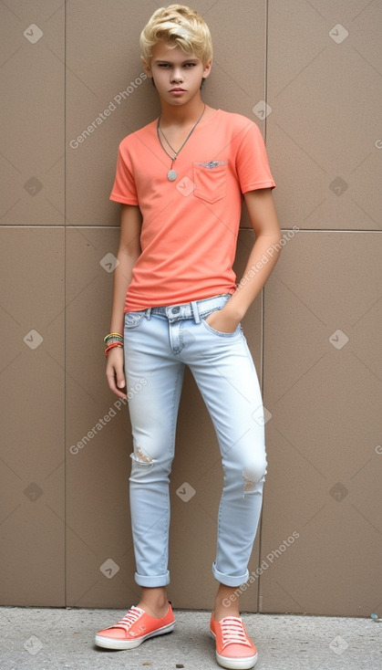 Brazilian teenager boy with  blonde hair