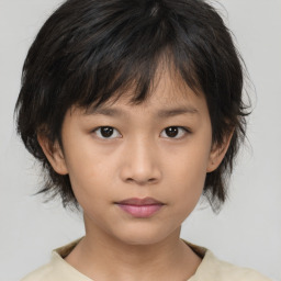 Neutral asian young-adult female with medium  brown hair and brown eyes