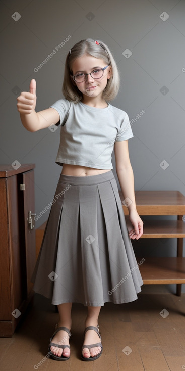 Belarusian child girl with  gray hair