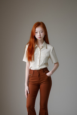 Korean teenager girl with  ginger hair