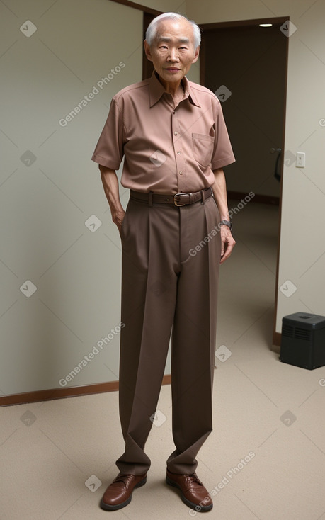 South korean elderly male with  brown hair