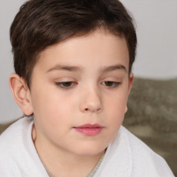 Neutral white child male with short  brown hair and brown eyes