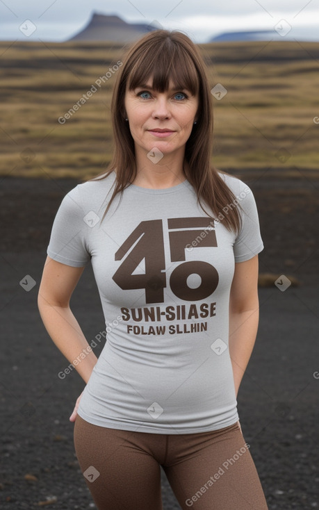 Icelandic 45 years female with  brown hair