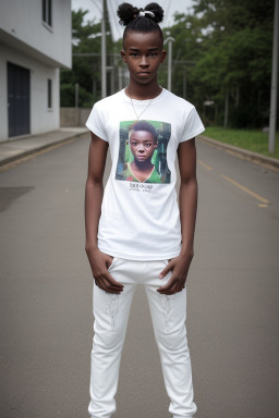 Jamaican teenager boy with  white hair