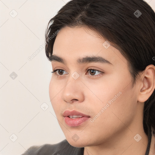 Neutral white young-adult male with medium  brown hair and brown eyes