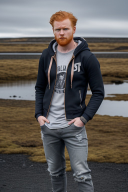 Icelandic adult male with  ginger hair