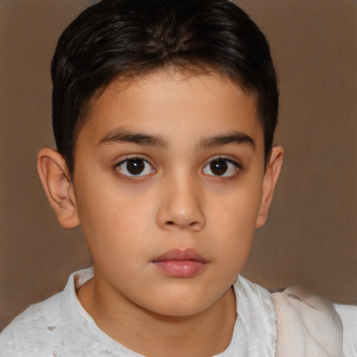 Neutral white child male with short  brown hair and brown eyes