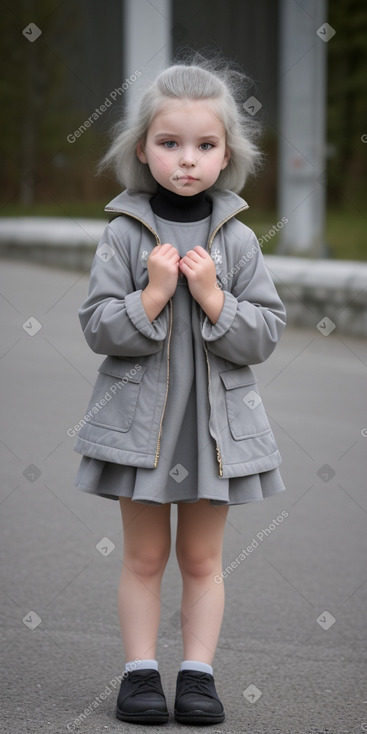 Slovenian child girl with  gray hair