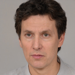 Neutral white adult male with short  brown hair and brown eyes