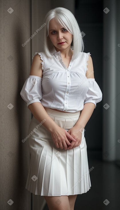 Belarusian adult female with  white hair