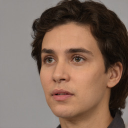 Neutral white young-adult male with medium  brown hair and brown eyes