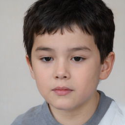 Neutral white child male with short  brown hair and brown eyes