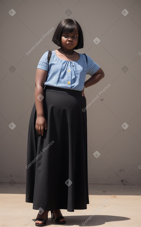 Zambian infant girl with  black hair