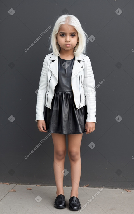 Indian child girl with  white hair