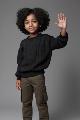 African american child male with  black hair