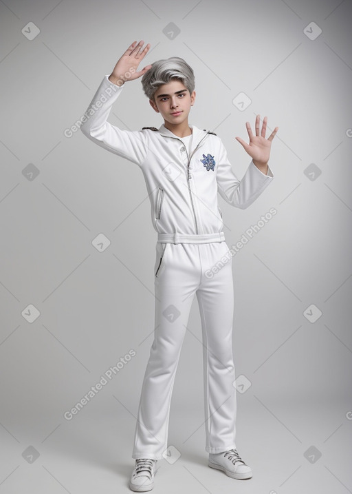 Iranian teenager boy with  white hair