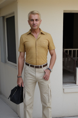 Romanian 45 years male with  blonde hair