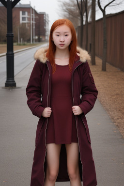 Mongolian teenager girl with  ginger hair