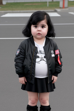 New zealand infant girl with  black hair