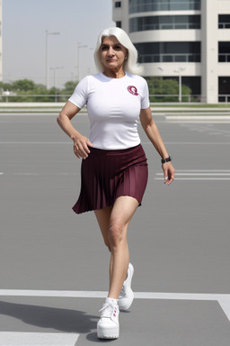 Qatari middle-aged female with  white hair