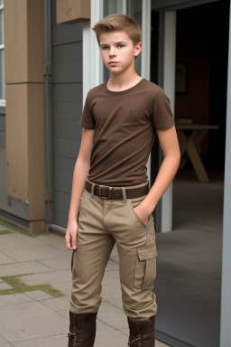 Dutch teenager boy with  brown hair