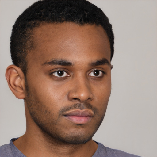 Neutral latino young-adult male with short  brown hair and brown eyes