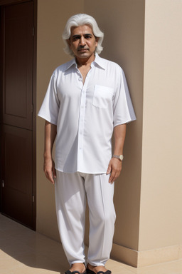 Saudi arabian middle-aged male with  white hair