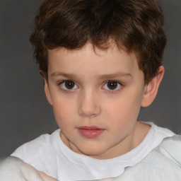 Neutral white child male with short  brown hair and brown eyes