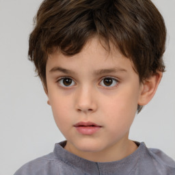 Neutral white child male with short  brown hair and brown eyes