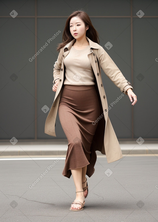 South korean adult female with  brown hair