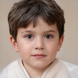 Neutral white child male with short  brown hair and brown eyes