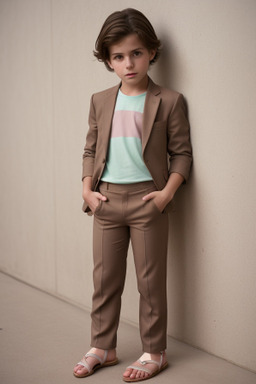 Italian child boy with  brown hair