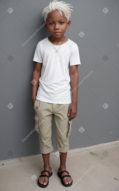 Jamaican child boy with  white hair