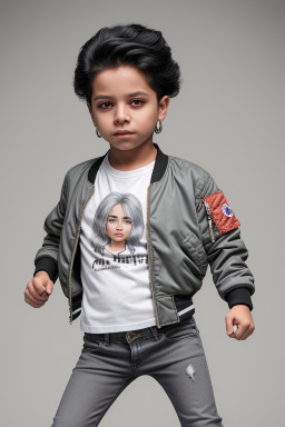 Nicaraguan child non-binary with  gray hair