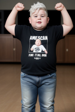 American child boy with  white hair