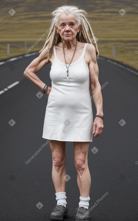 Icelandic elderly female with  white hair