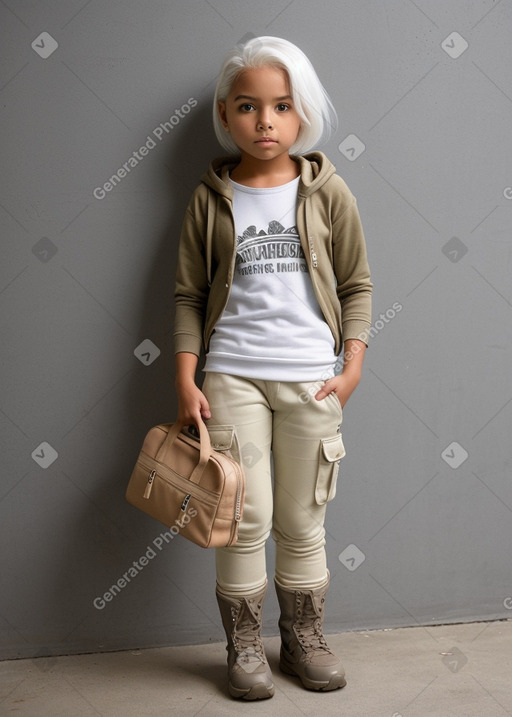 Honduran child girl with  white hair