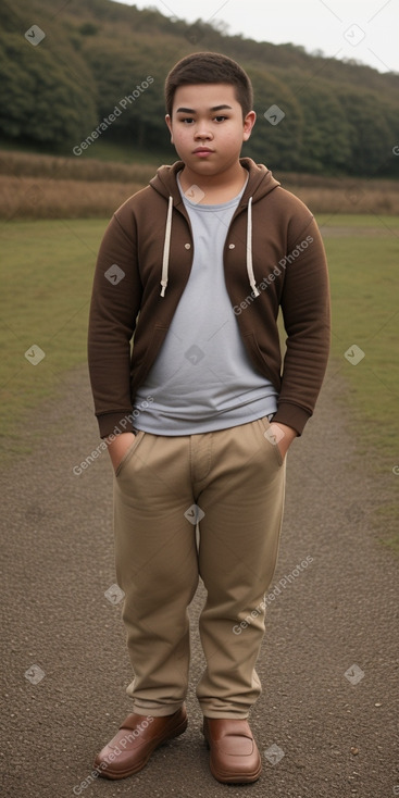 Thai teenager boy with  brown hair