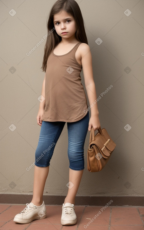 Paraguayan child girl with  brown hair