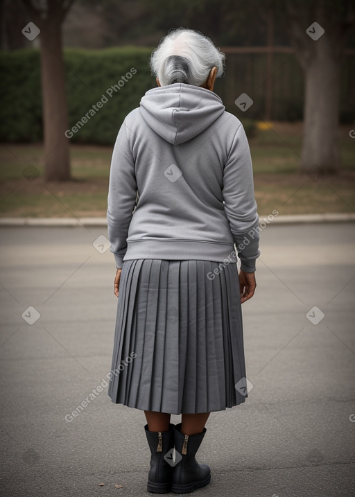 Indian elderly female with  gray hair