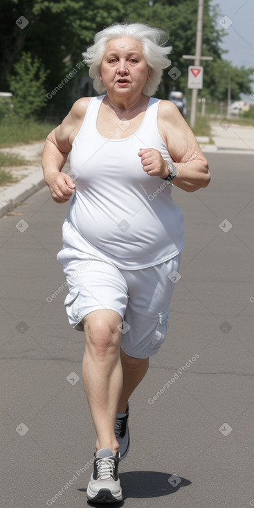 Croatian elderly female with  white hair