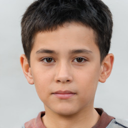 Neutral white child male with short  brown hair and brown eyes