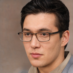Neutral white adult male with short  brown hair and brown eyes