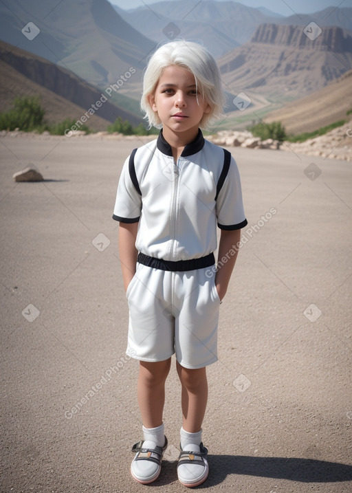 Jordanian child boy with  white hair