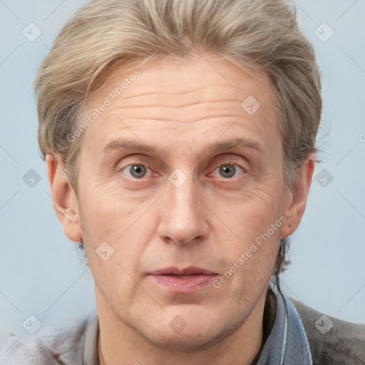 Neutral white adult male with short  brown hair and brown eyes